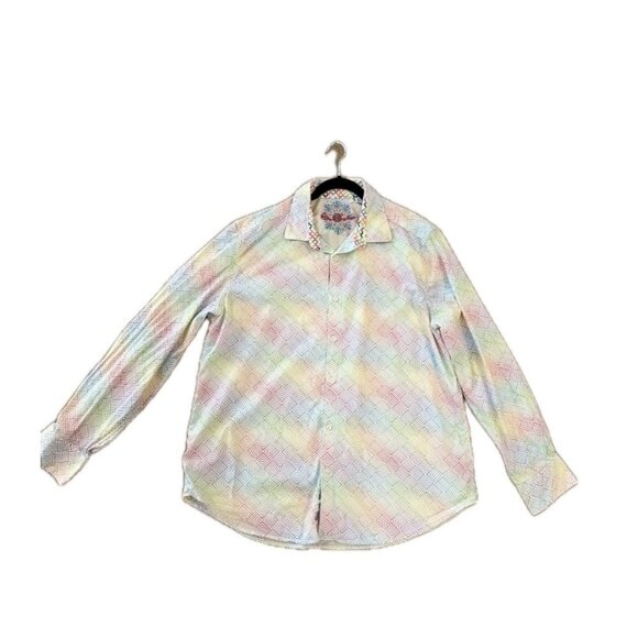 EUC‎ Robert Graham Long Sleeve Multicolor Geometric Print Button Down Size 2xl - Picture 1 of 10